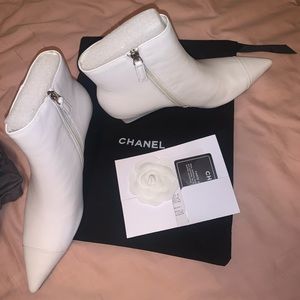 Chanel wedge heel booties